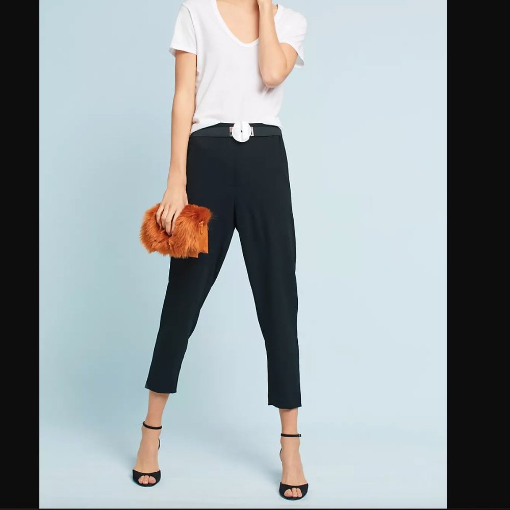 Anthropologie The Essential Slim Crepe Trousers